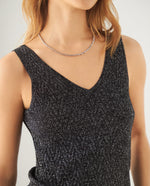 Camiseta tejida manga sisa para mujer - Negro
