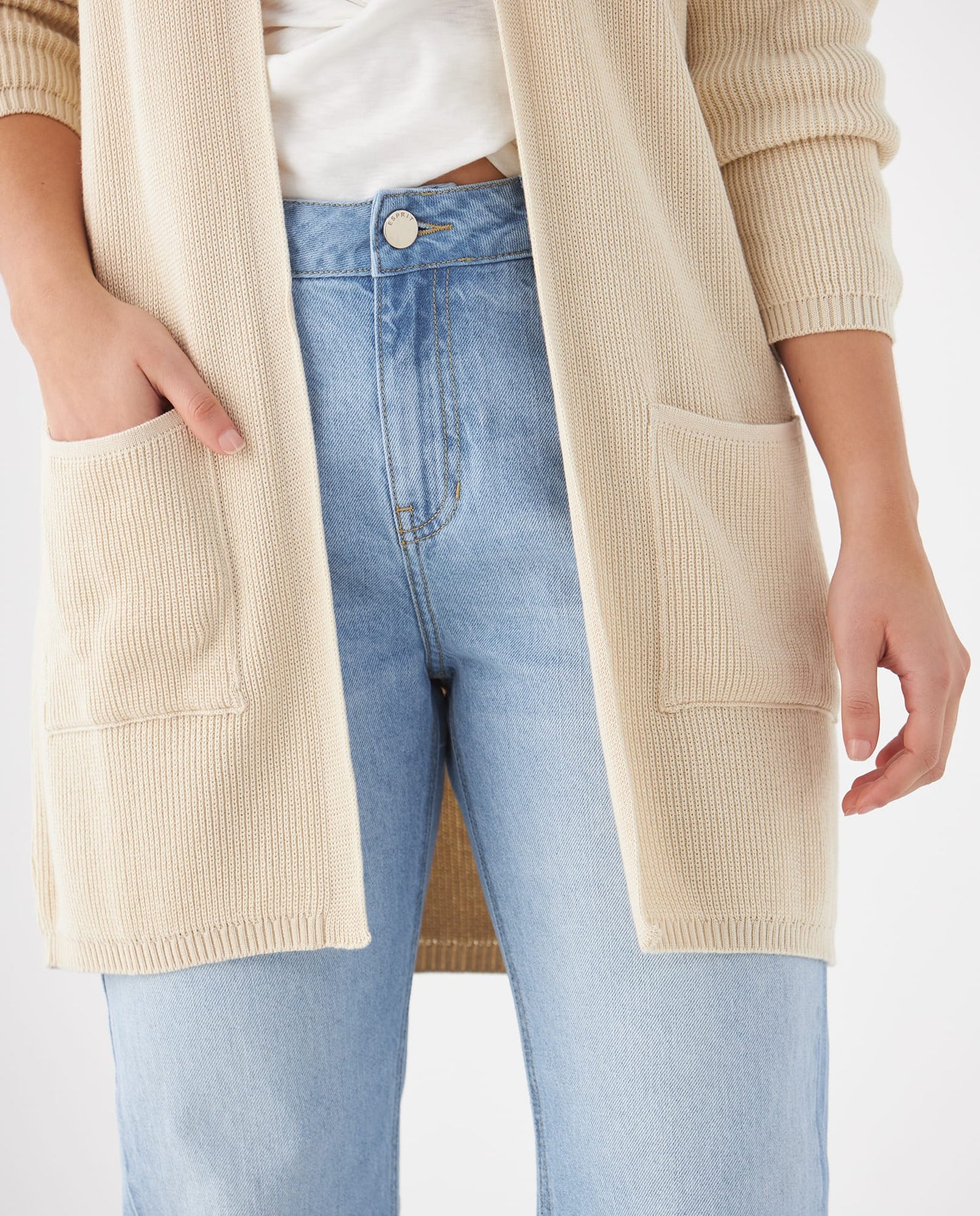 Cárdigan tejido para mujer - Beige