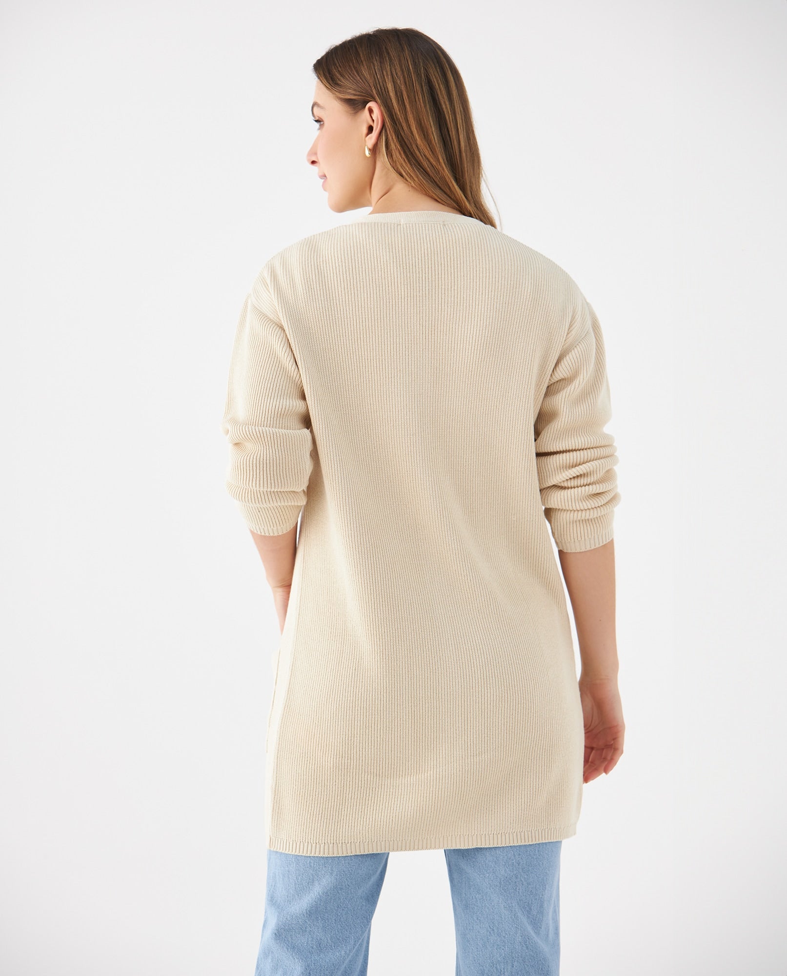 Cárdigan tejido para mujer - Beige 34_169F100_BEI130607_4