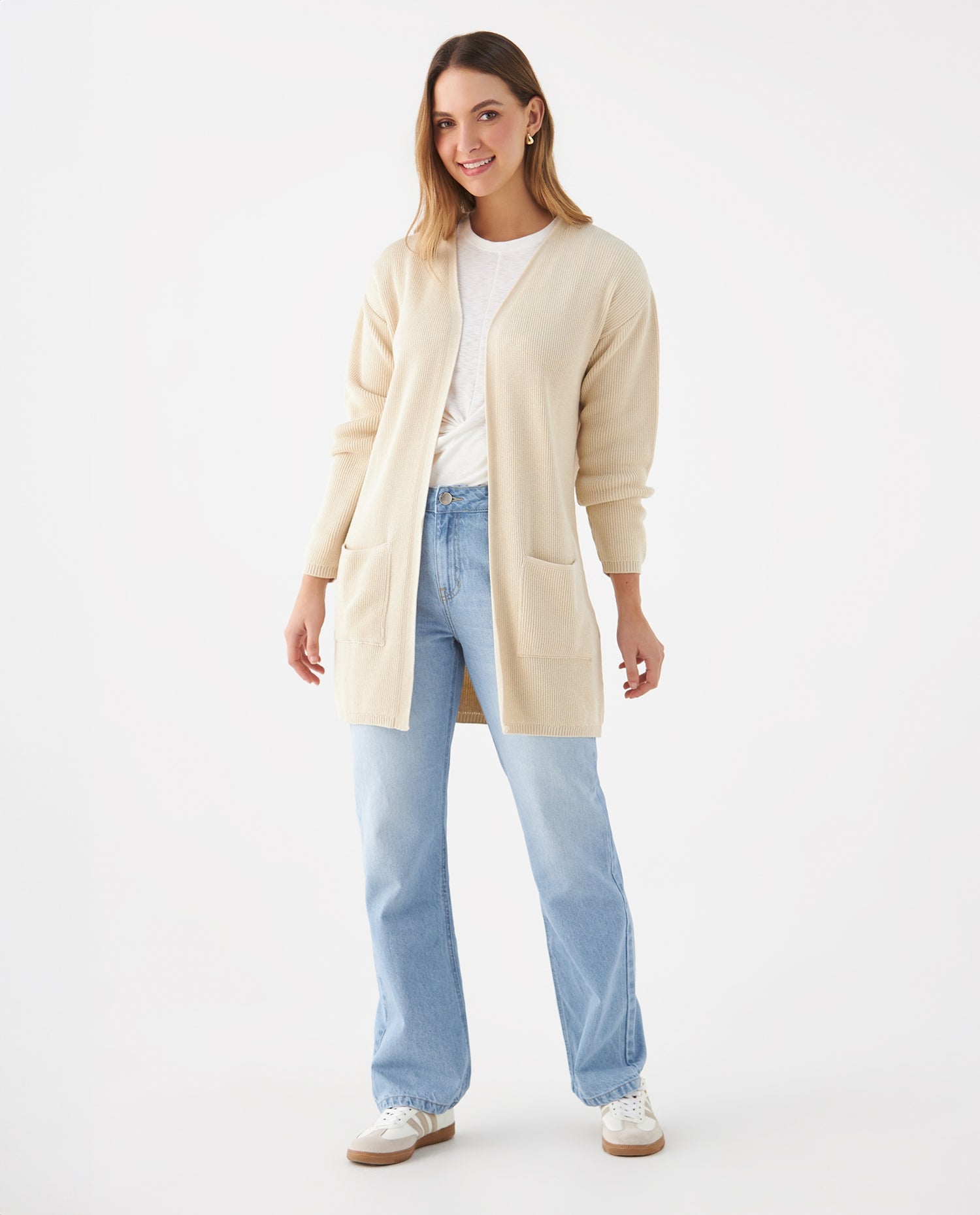 Cárdigan tejido para mujer - Beige