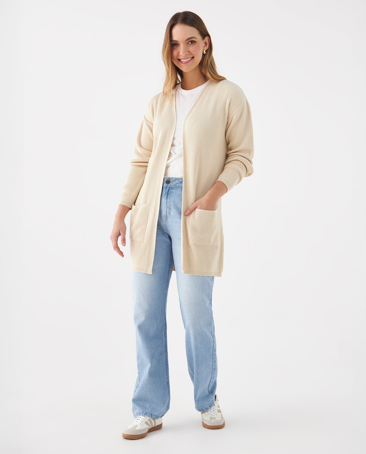 Cárdigan tejido para mujer - Beige
