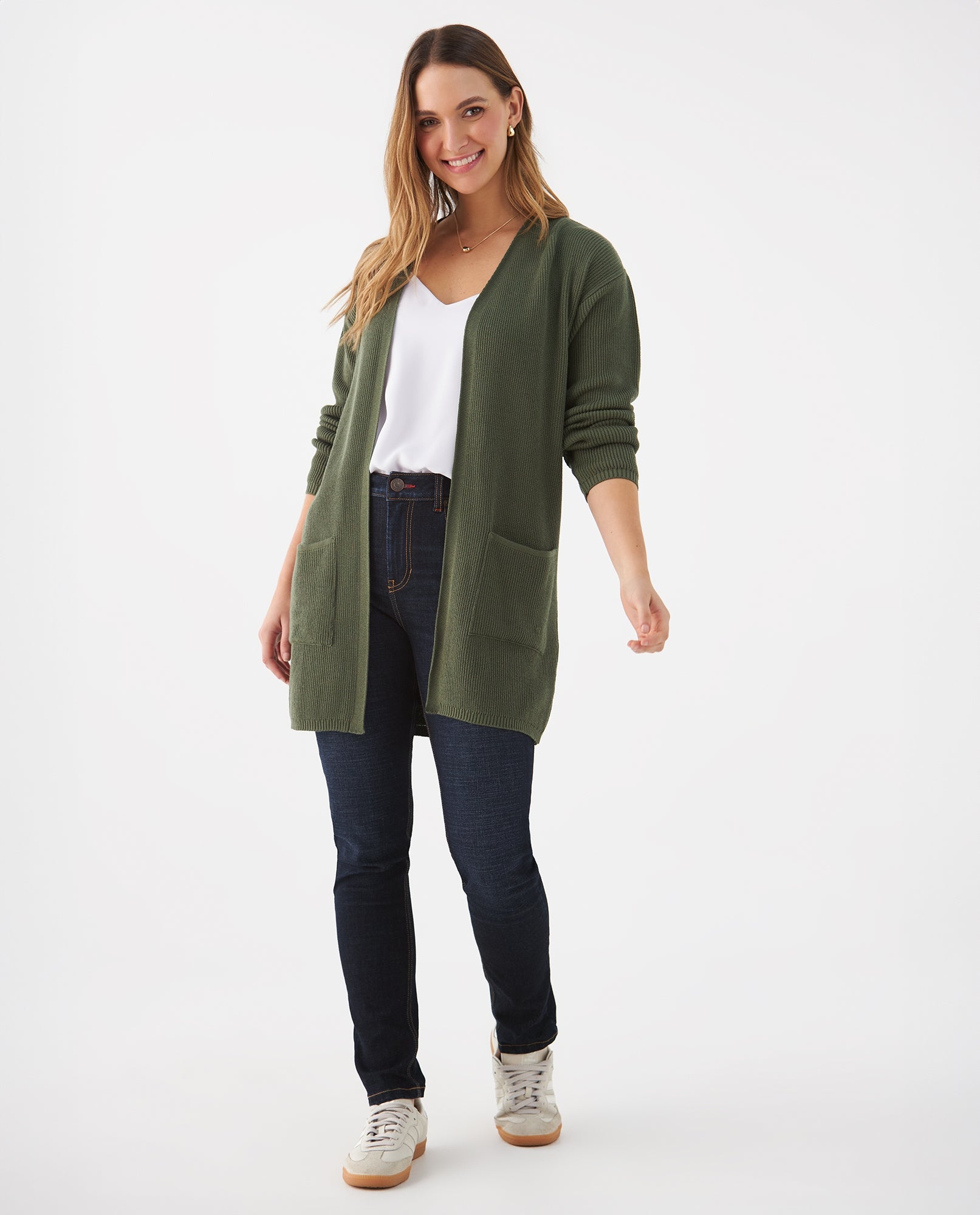 Cárdigan tejido para mujer - Verde 34_169F100_VER165820_5