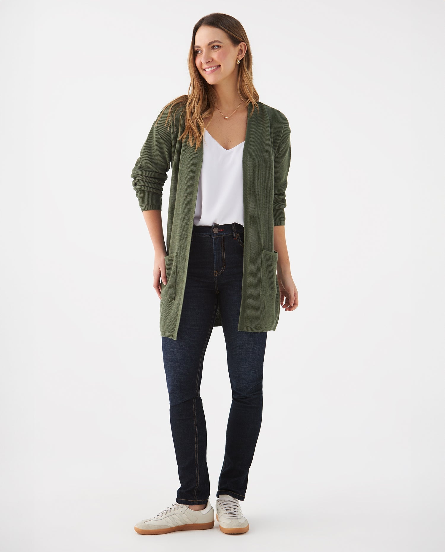 Cárdigan tejido para mujer - Verde