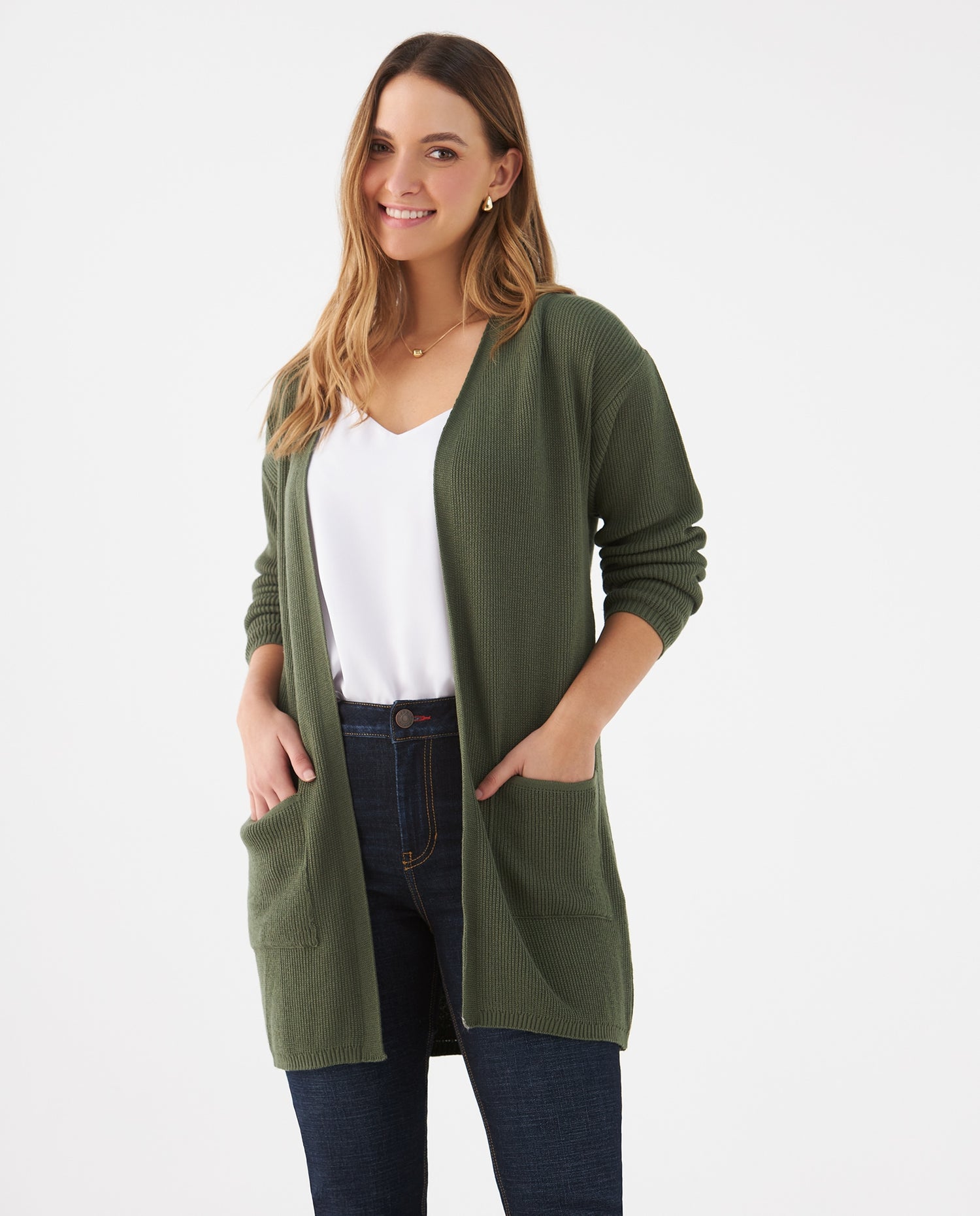 Cárdigan tejido para mujer - Verde