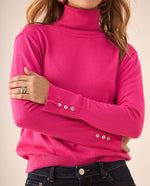Buzo tejido cuello alto para mujer - Rosa