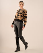 Suéter Tejido Estampado Leopardo Negro - Café