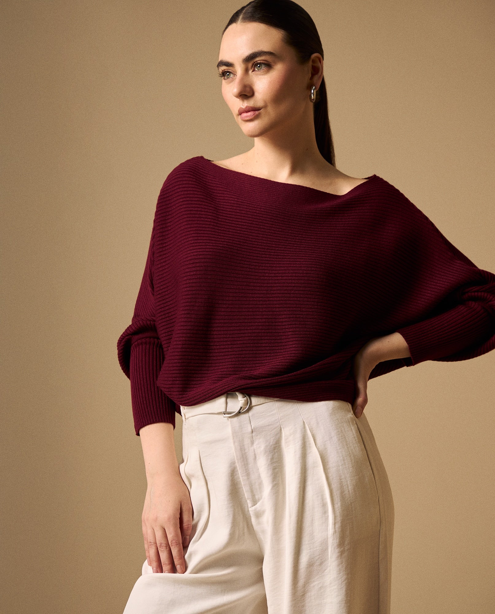 Suéter Tejido Acanalado Off-Shoulder - Morado 34_169G923_MOR191619_0