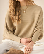 Suéter Tejido Acanalado Off-Shoulder - Verde