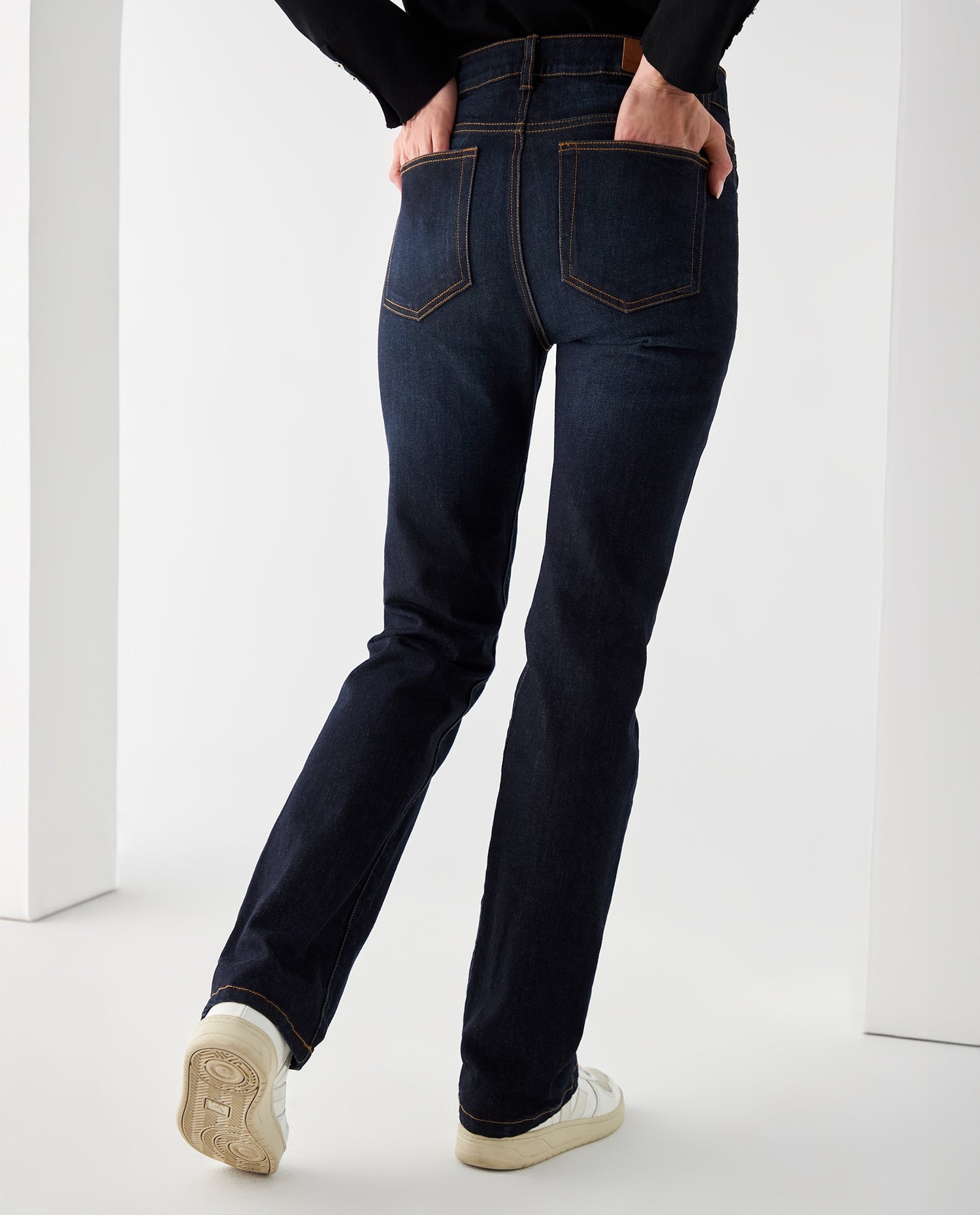 Jean Straight oscuro para mujer - Azul