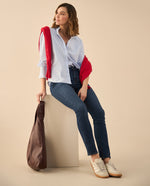 Jean slim tono oscuro para mujer - Azul