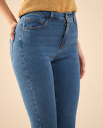 Jean Slim tiro alto para mujer - Azul
