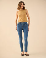 Jean Slim tiro alto para mujer - Azul