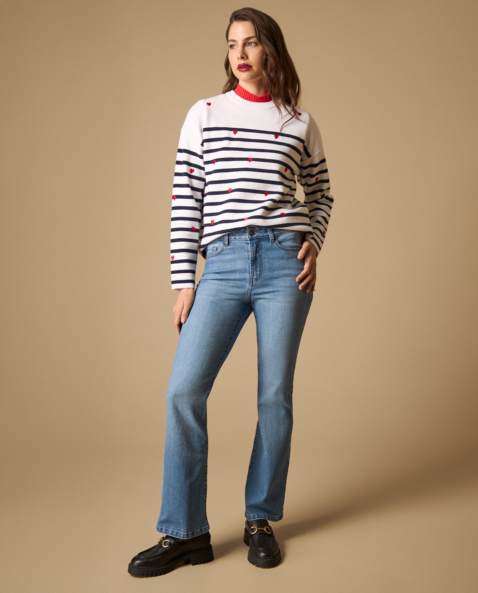 Jean flare de denim con elastano - Azul 34_171H000_AZU174027_0