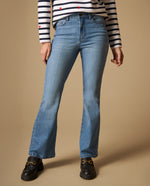 Jean flare de denim con elastano - Azul