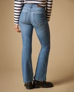 Jean flare de denim con elastano - Azul