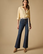 Jean bootcut largo regular tiro medio - Azul