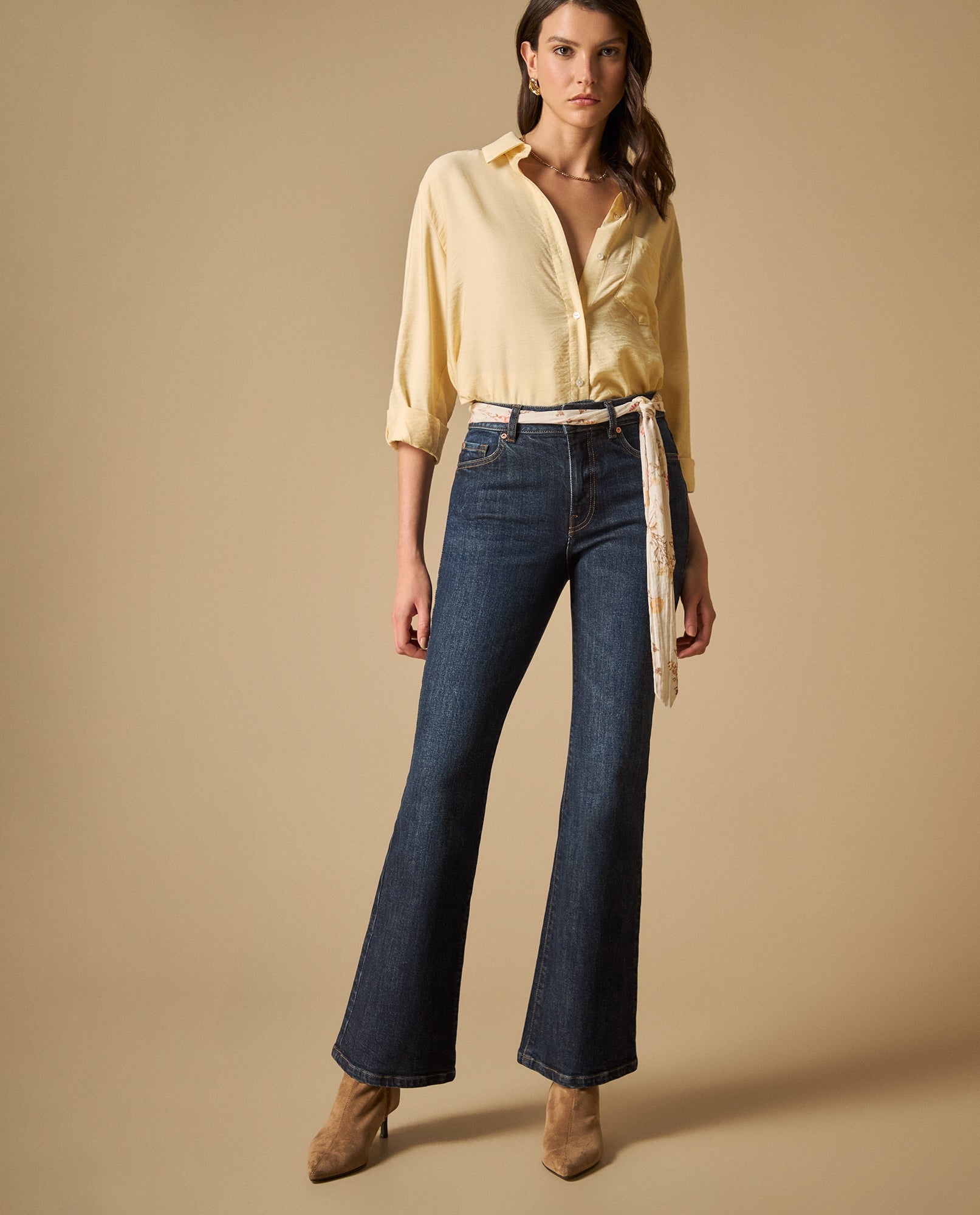 Jean bootcut largo regular tiro medio - Azul 34_171H001_AZU193933_0