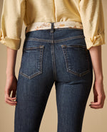 Jean bootcut largo regular tiro medio - Azul