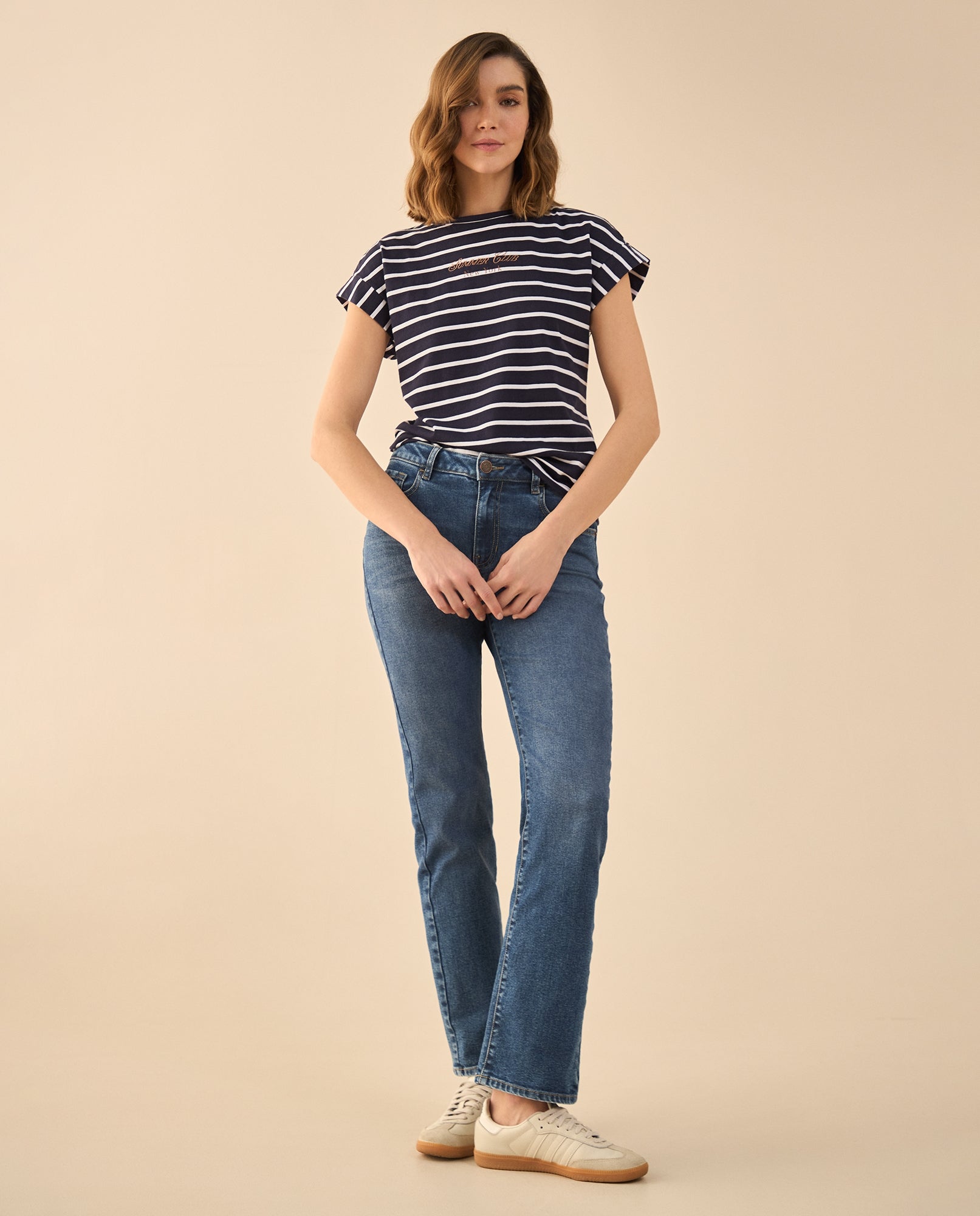 Jean Straight Tiro alto para mujer - Azul 34_172G000_AZU174027_0