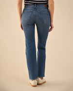Jean Straight Tiro alto para mujer - Azul