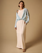 Vestido Maxi Blanco con Abertura Lateral - Blanco