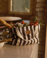 Tote Bag con diseño de rayas - Café