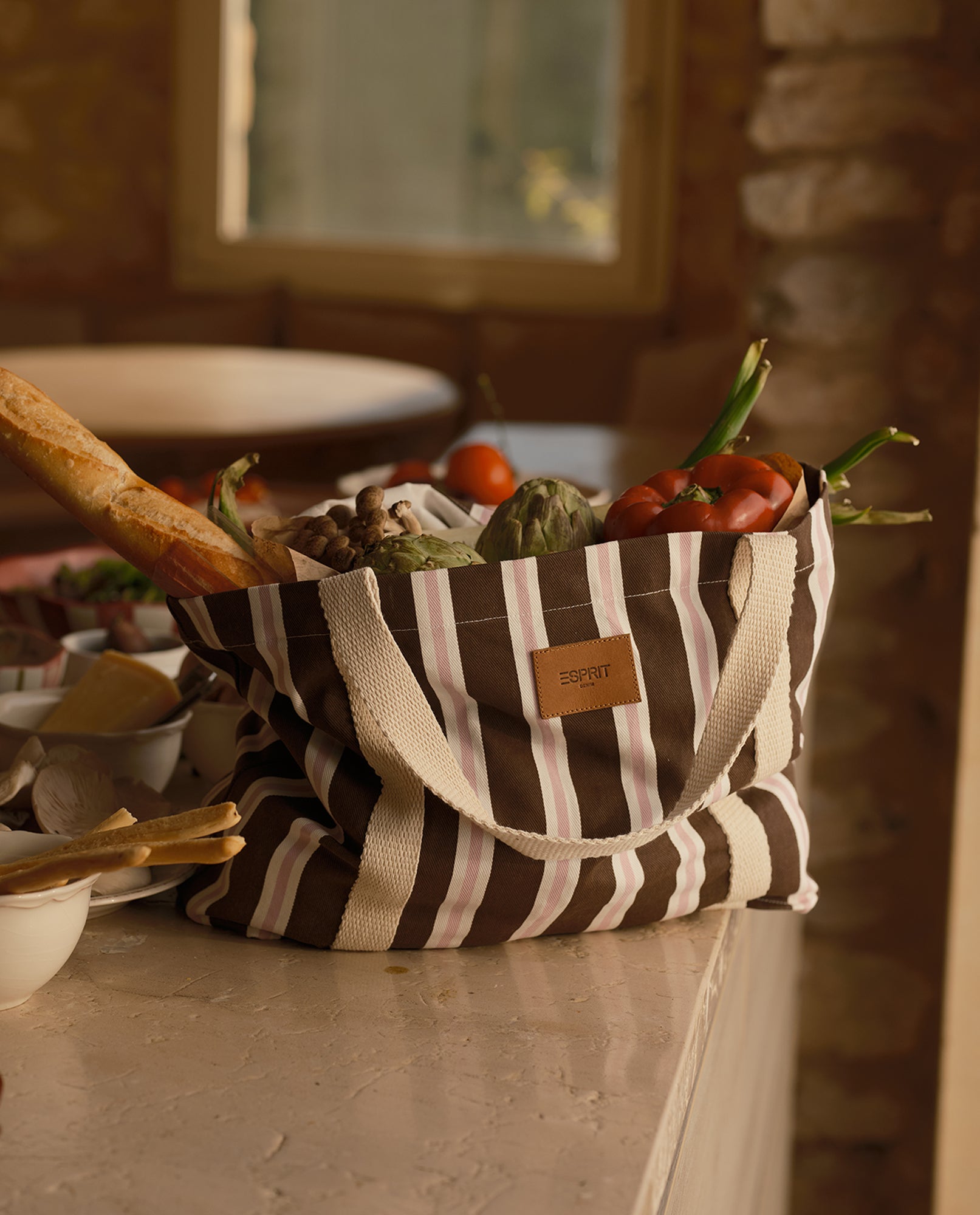 Tote Bag con diseño de rayas - Café 34_200H000_CAF181124_0