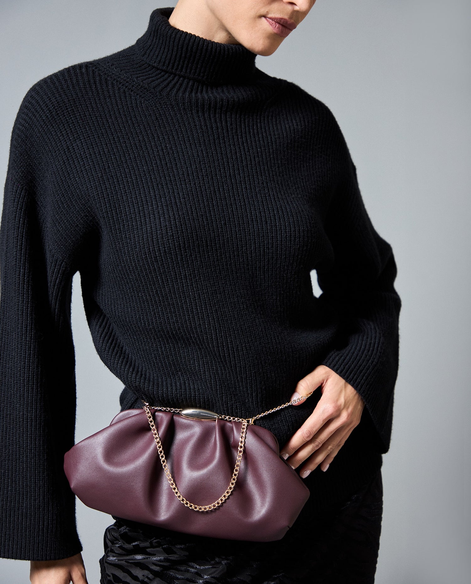 Bolso slim compacto burdeos - Morado