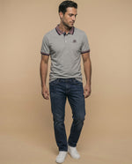 Camiseta polo logo bordado - Gris