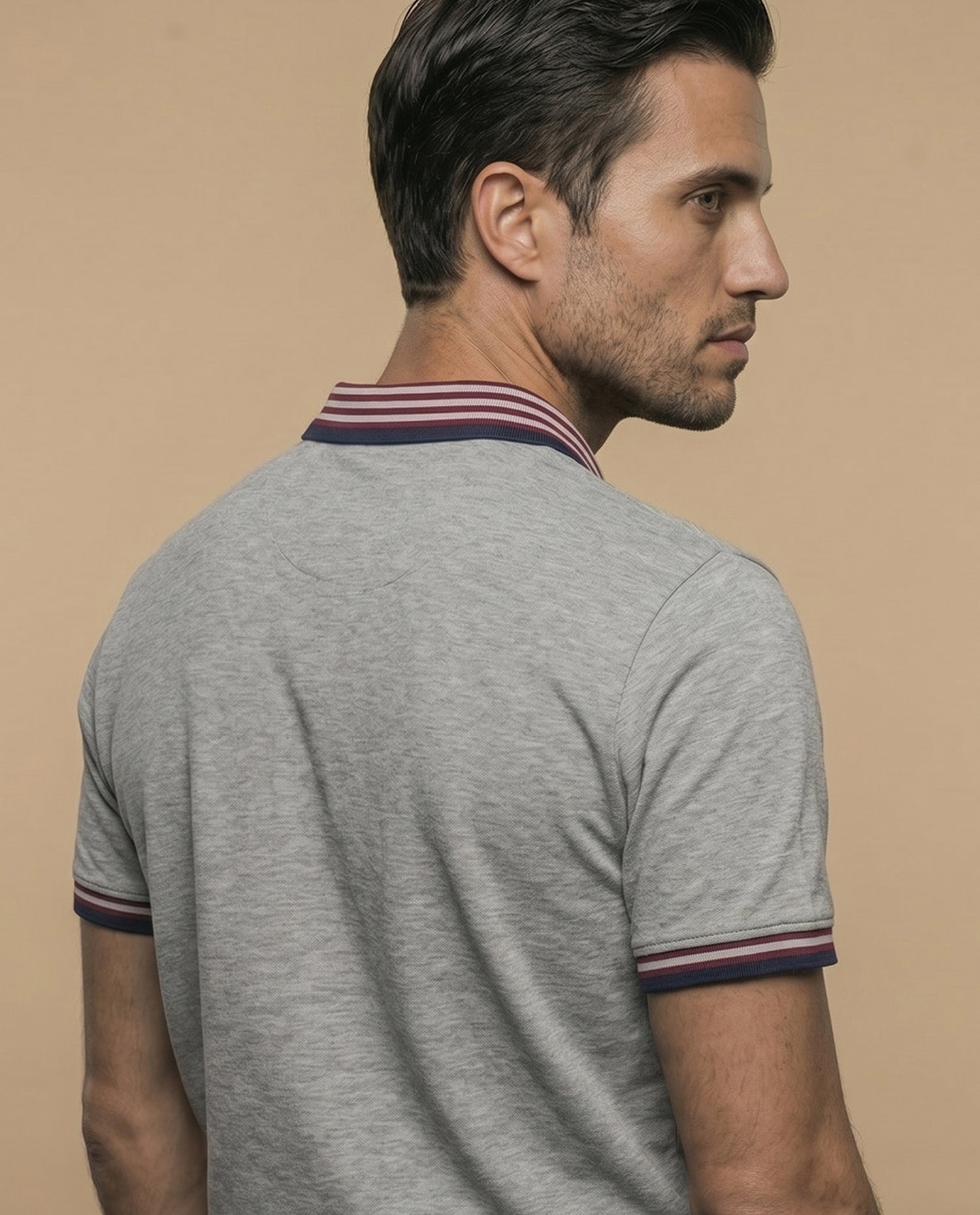 Camiseta polo logo bordado - Gris