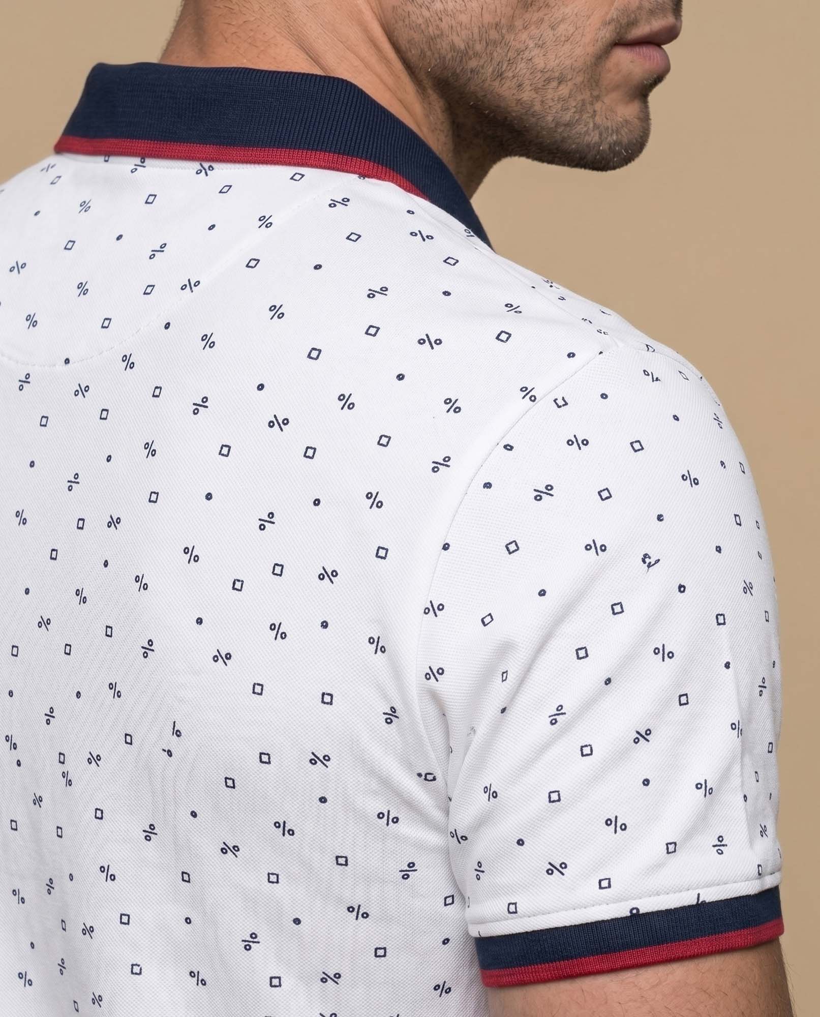 Polo estampado geométrico ajustado - Blanco 34_301E320_BLA110601_6