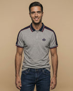Polo regular bordado clásico hombre - Gris