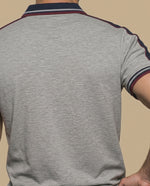 Polo regular bordado clásico hombre - Gris