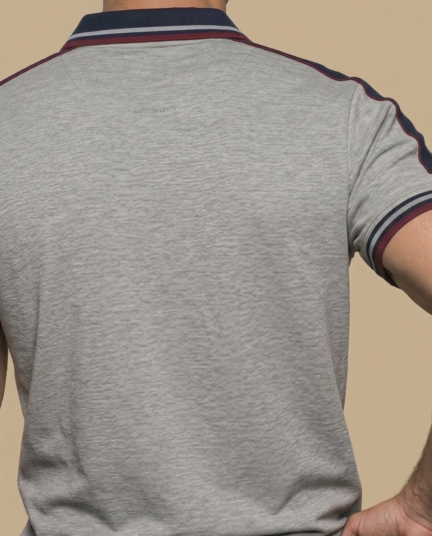 Polo regular bordado clásico hombre - Gris