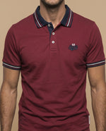 Polo azul bordado ajuste regular - Rojo