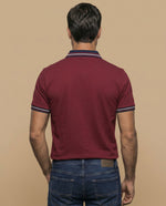 Polo azul bordado ajuste regular - Rojo