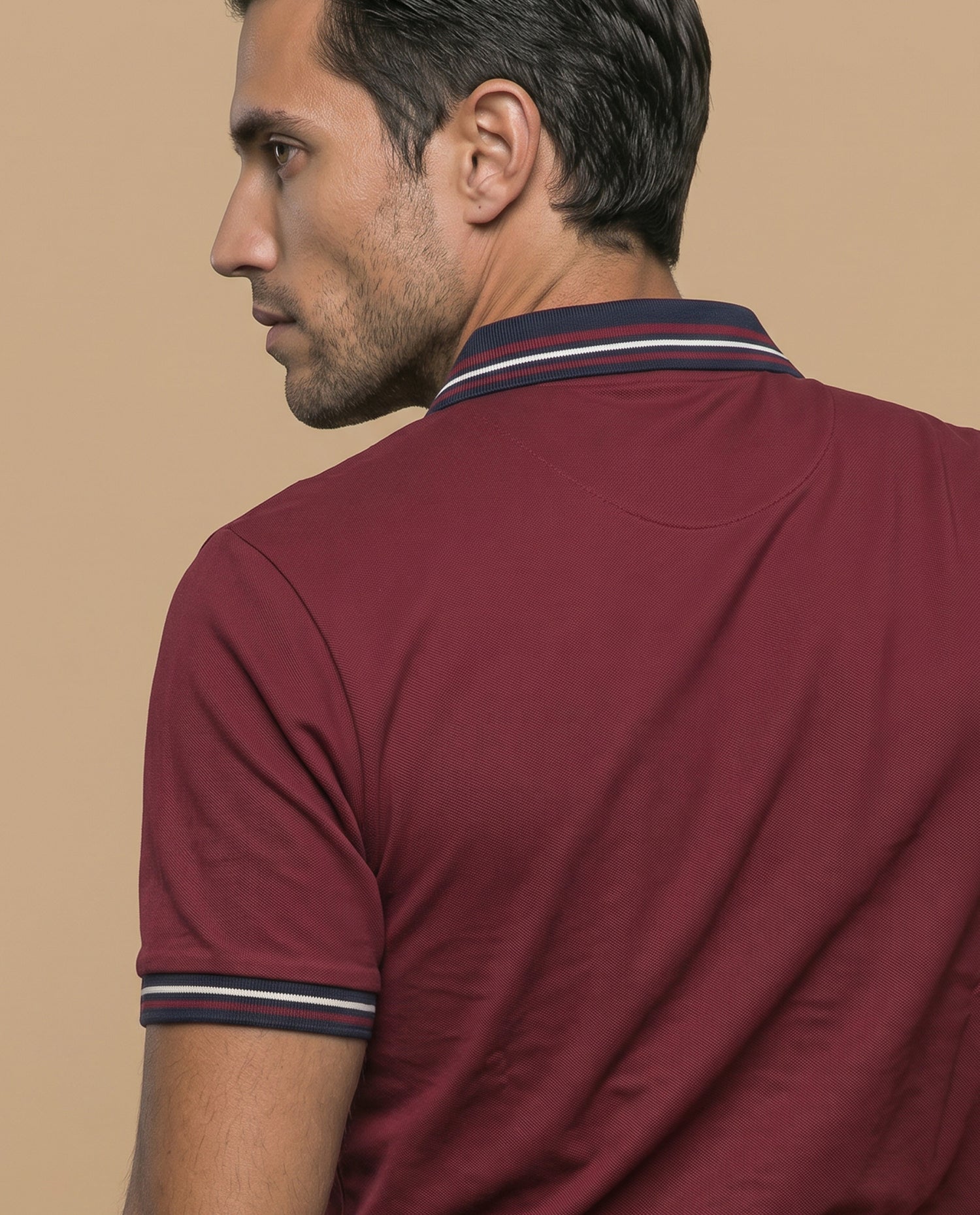 Polo azul bordado ajuste regular - Rojo