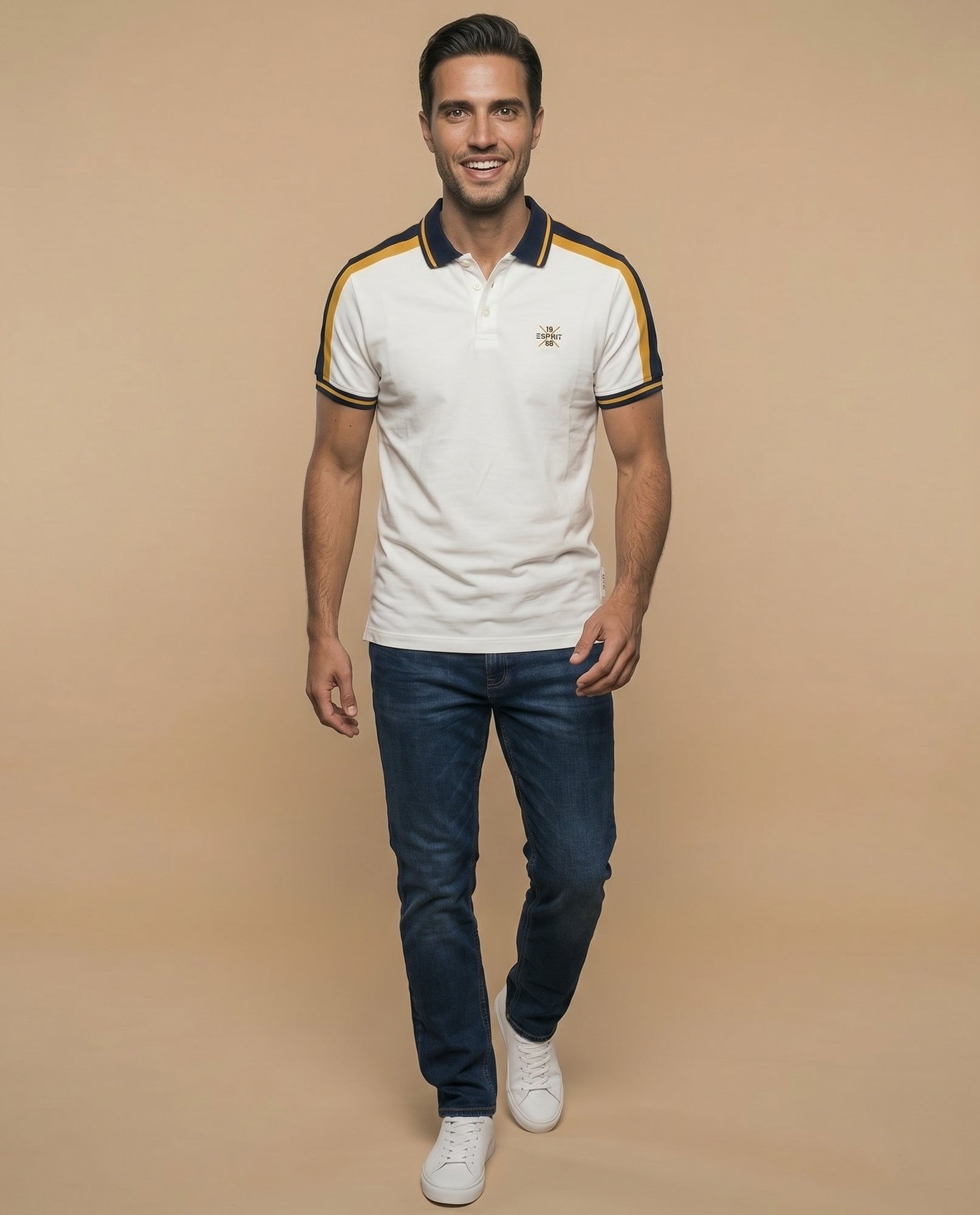 Polo fit ajustado logo bordado - Gris 34_305E352_GRI181110_5