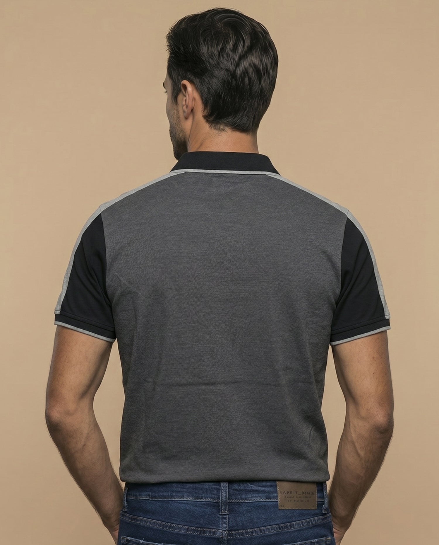 Polo regular logo bordado - Gris