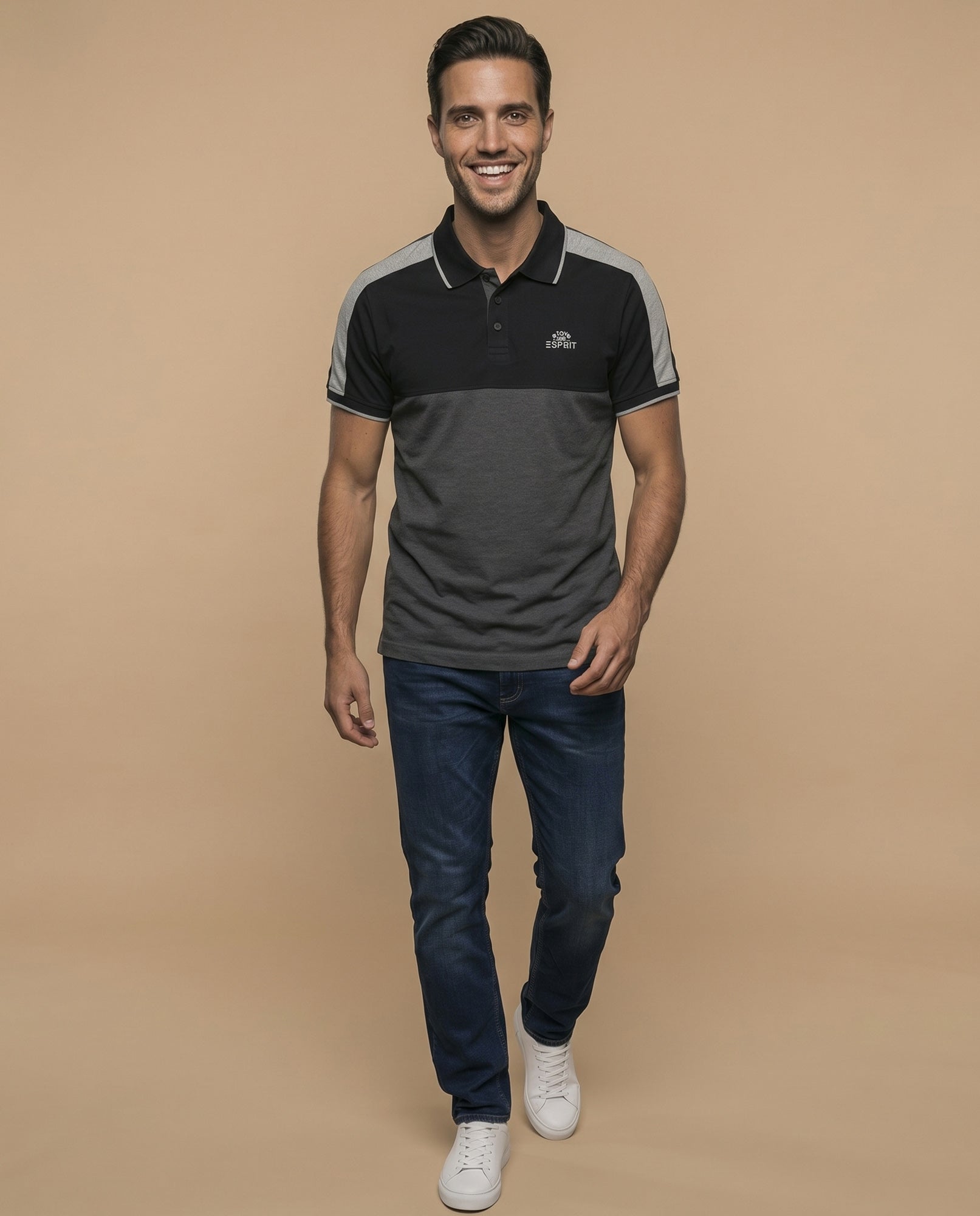 Polo regular logo bordado - Gris 34_305E364_GRI181306_5