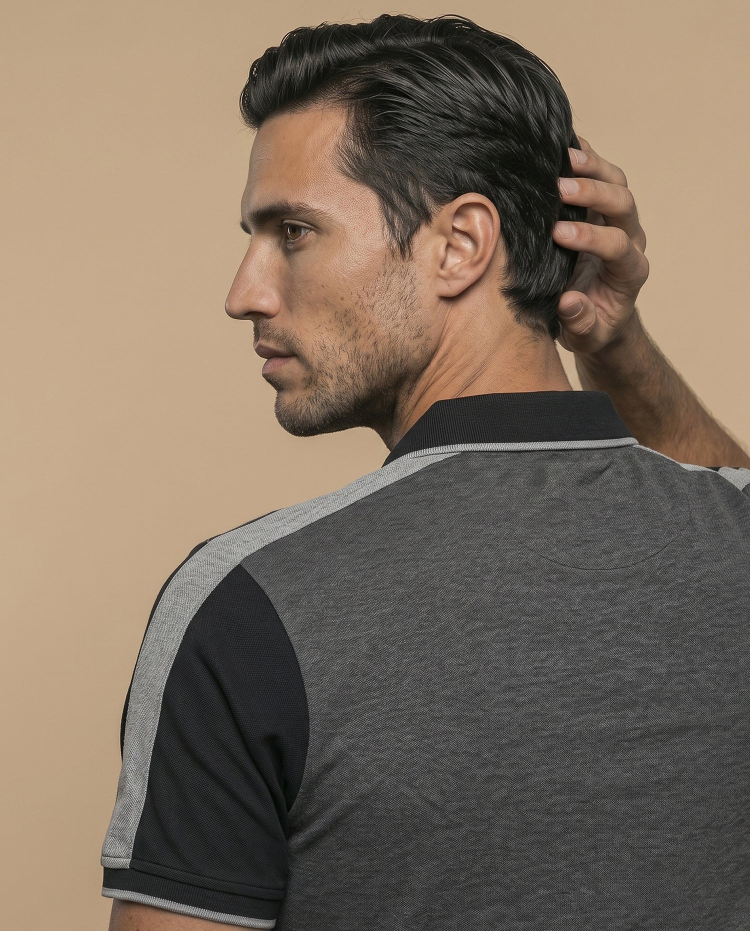 Polo regular logo bordado - Gris