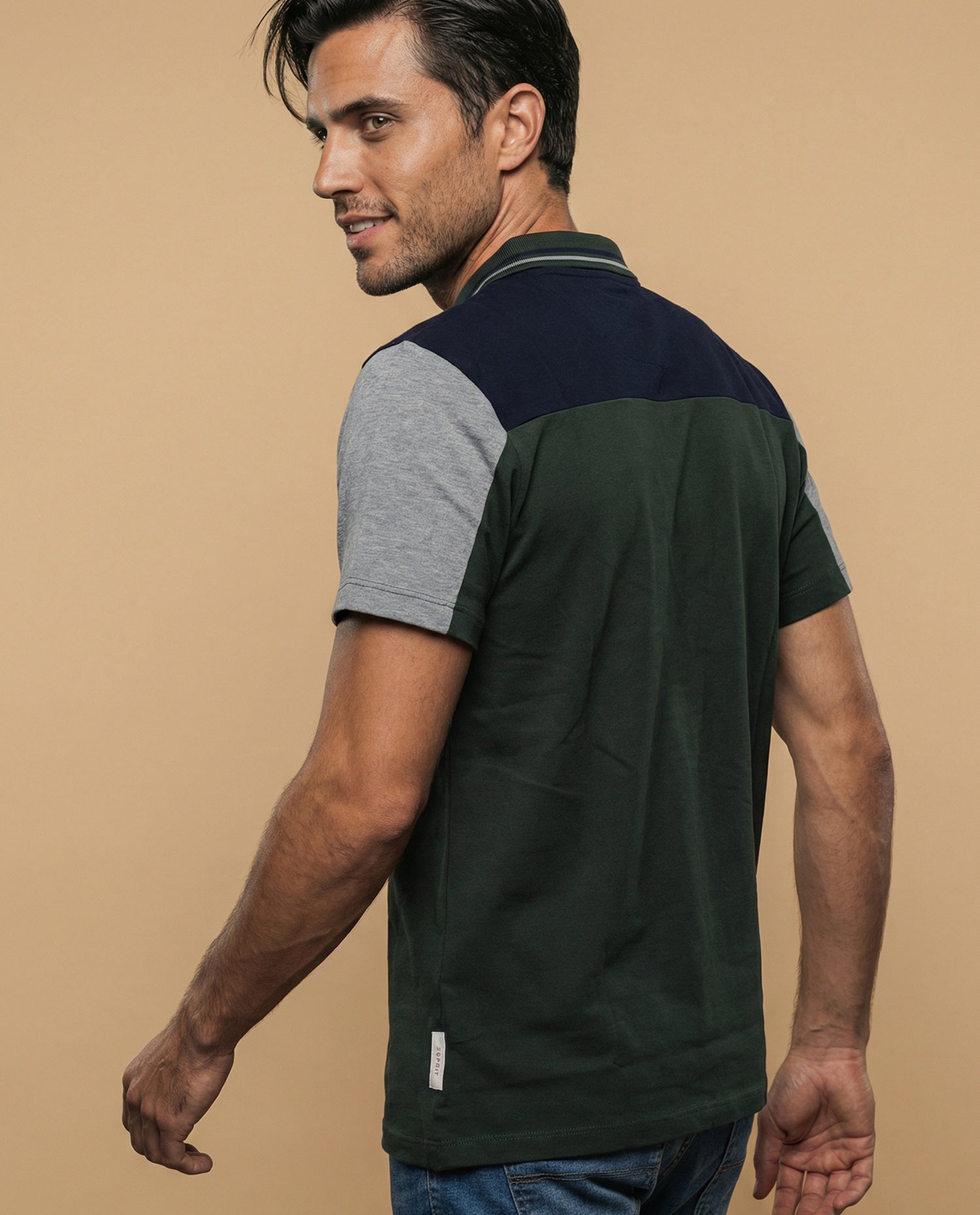 Polo fit ajustado logo estampado - Verde