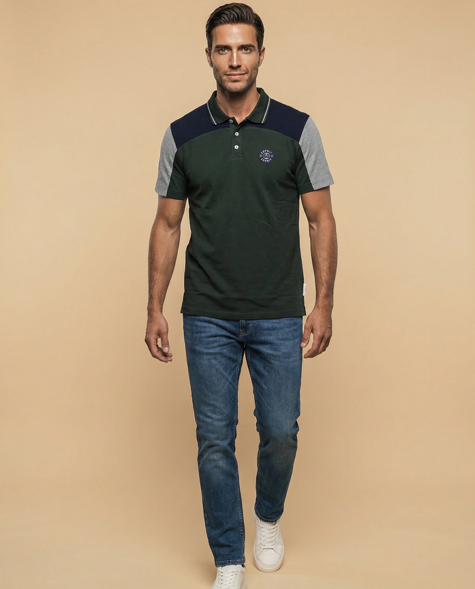 Polo fit ajustado logo estampado - Verde 34_305E369_VER190622_5