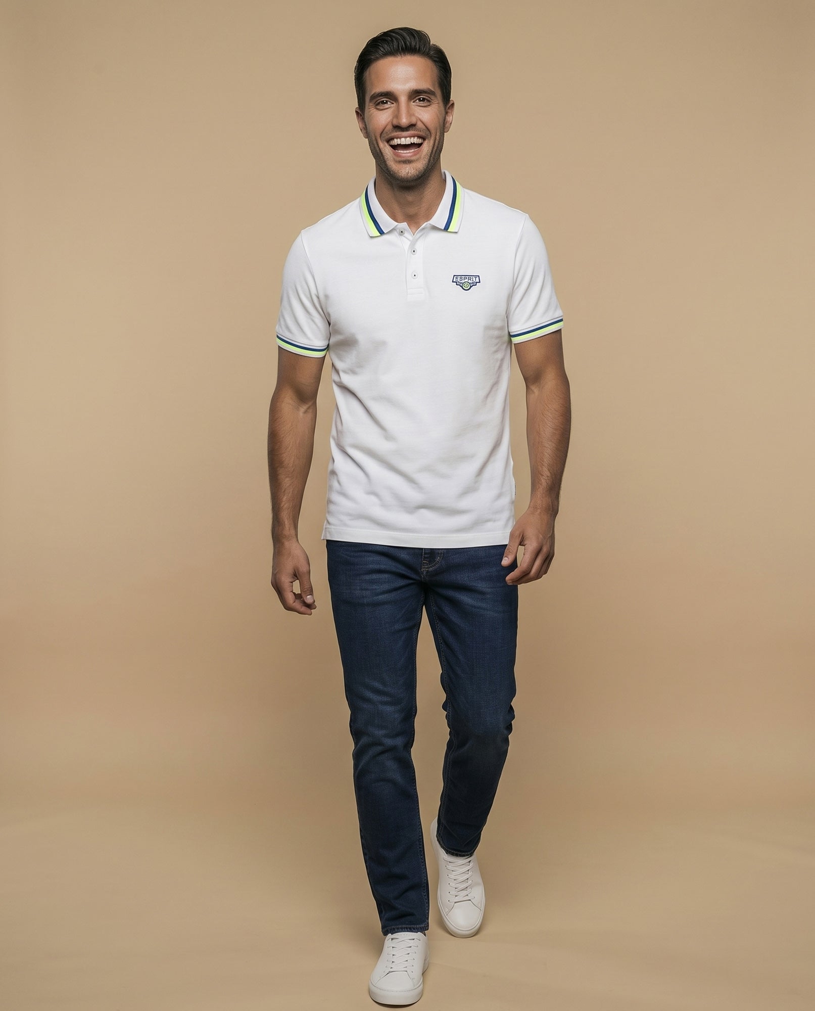 Polo azul bordado ajustado - Blanco 34_305E373_BLA110601_5