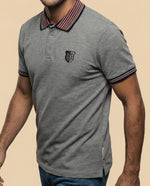 Polo regular logo bordado - Gris