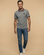 Polo regular logo bordado - Gris