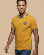Polo deportivo manga corta con bordado y ribetes - Amarillo