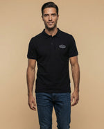Polo regular logo estampado - Negro