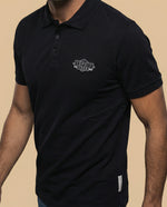 Polo regular logo estampado - Negro