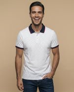 Polo manga corta con detalles contrastantes para hombre - Blanco